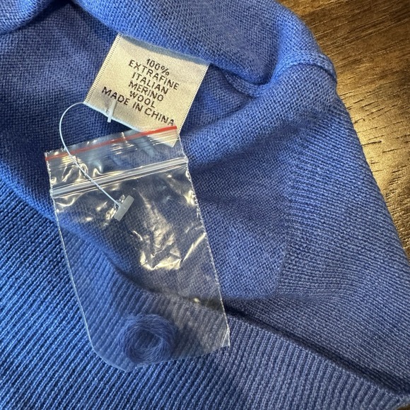 Peter Millar Men's Blue 100% Merino Wool Pullover Long Sleeve Sweater 2XL *Flaws - Picture 6 of 11